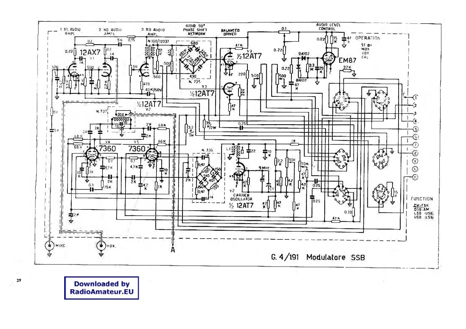 Pozosta G 4 191 MOD SSB Schematic