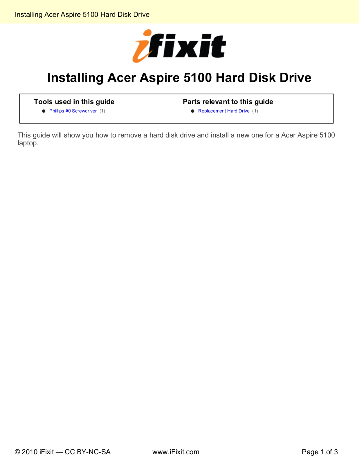 acer Installing-Hard-Disk-Drive-3927 Datasheet - ManualMachine.com