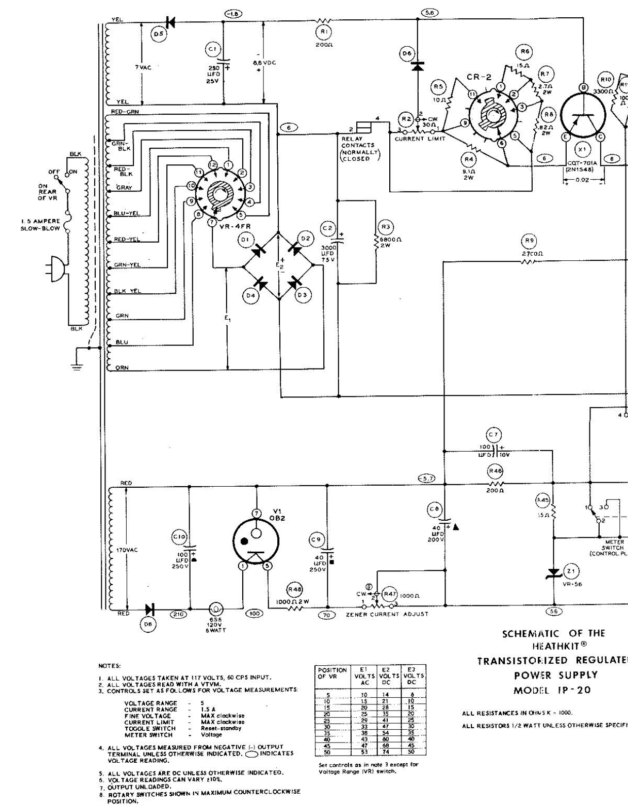 Heathkit IP-20 Schematic