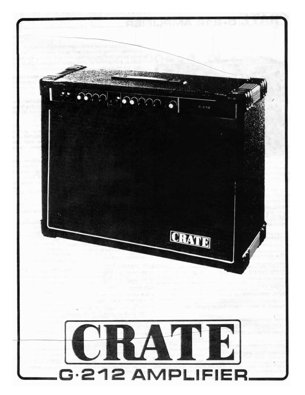 Crate Amplifiers G.212 User Manual