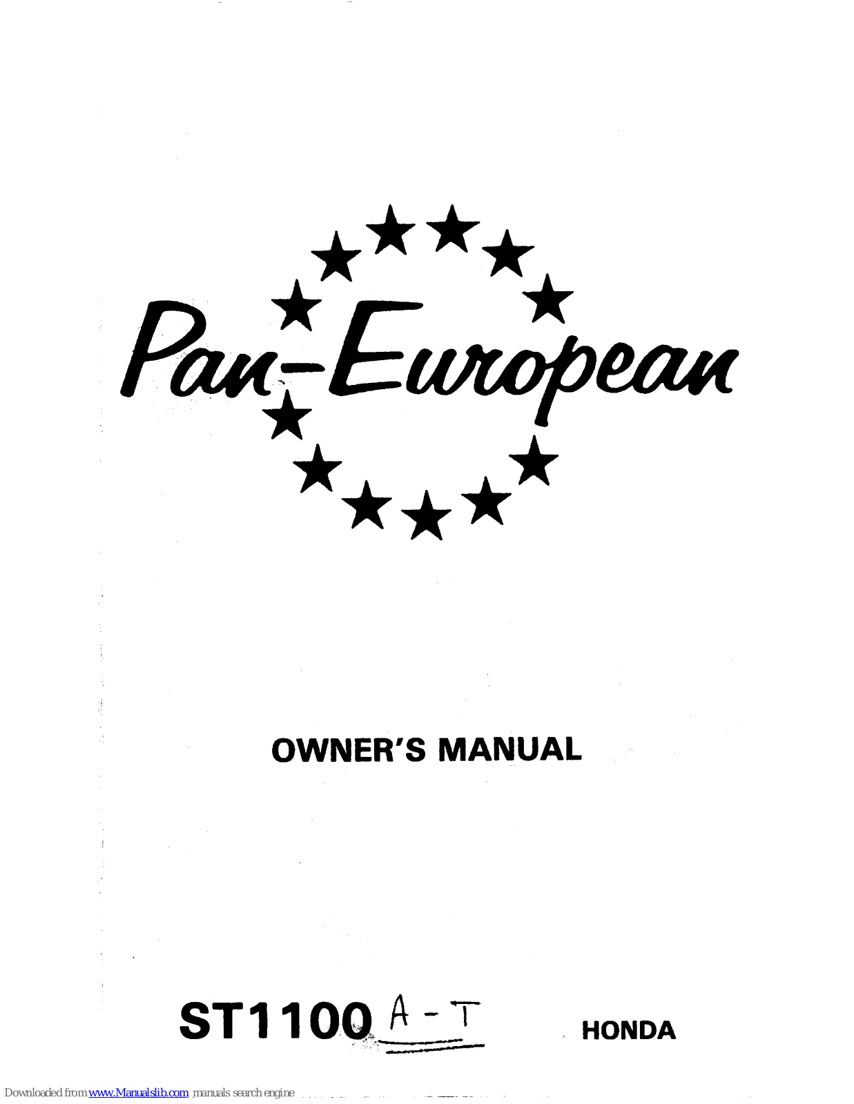 Honda Pan European ST1100 Owner's Manual