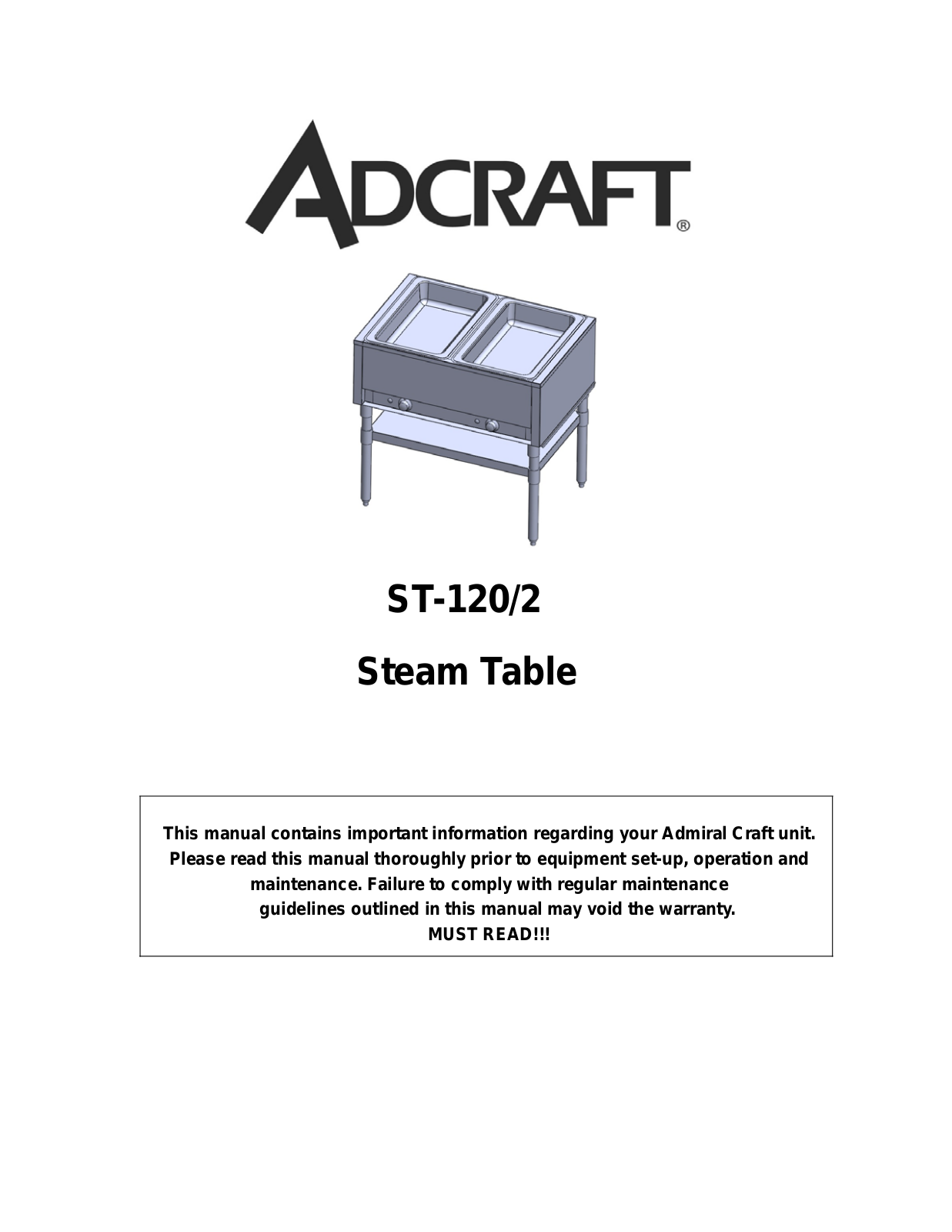 Admiral Craft ST-120-2, ST-120-3, ST-240-4 Owner's Manual