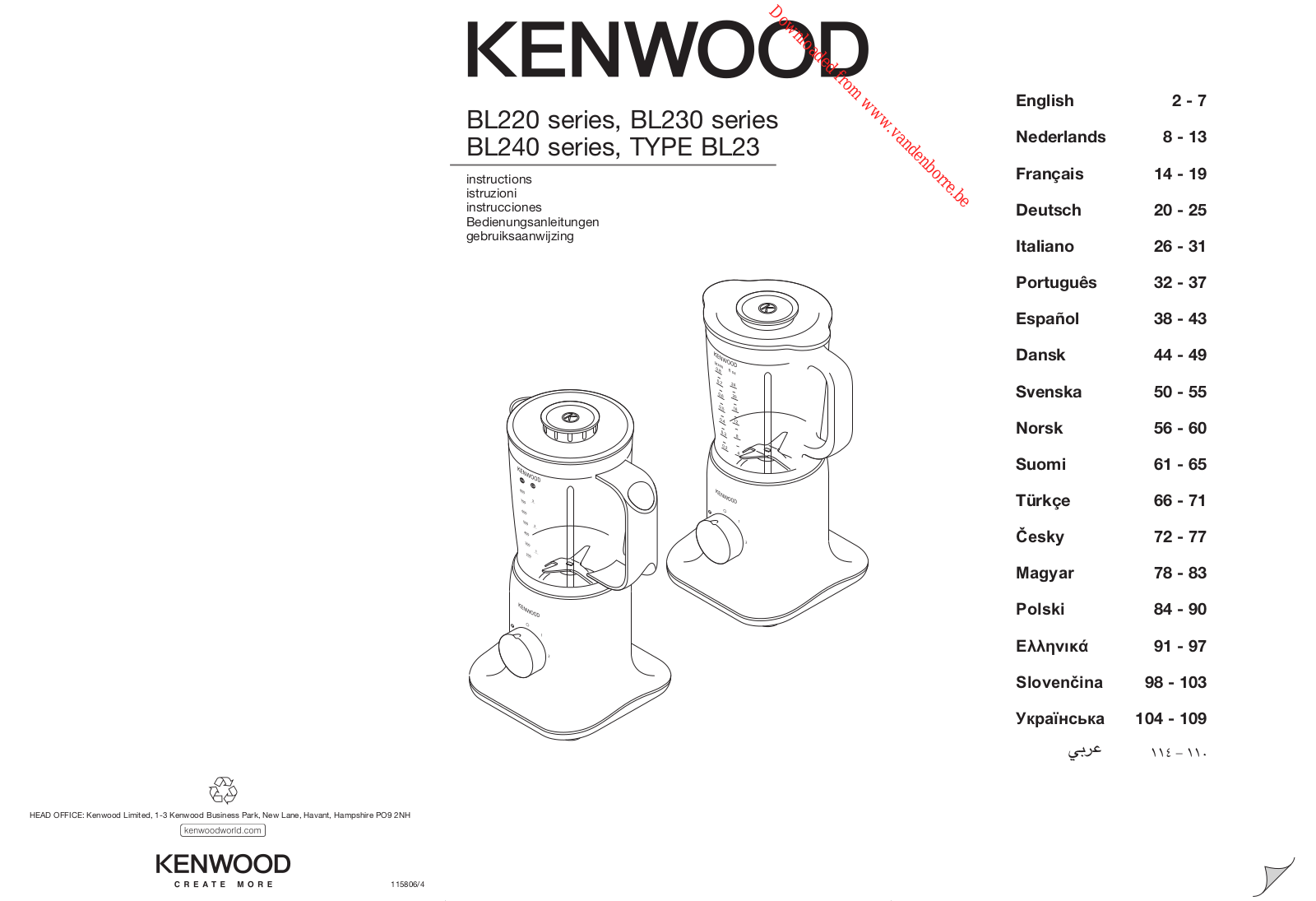 KENWOOD BL237 User Manual