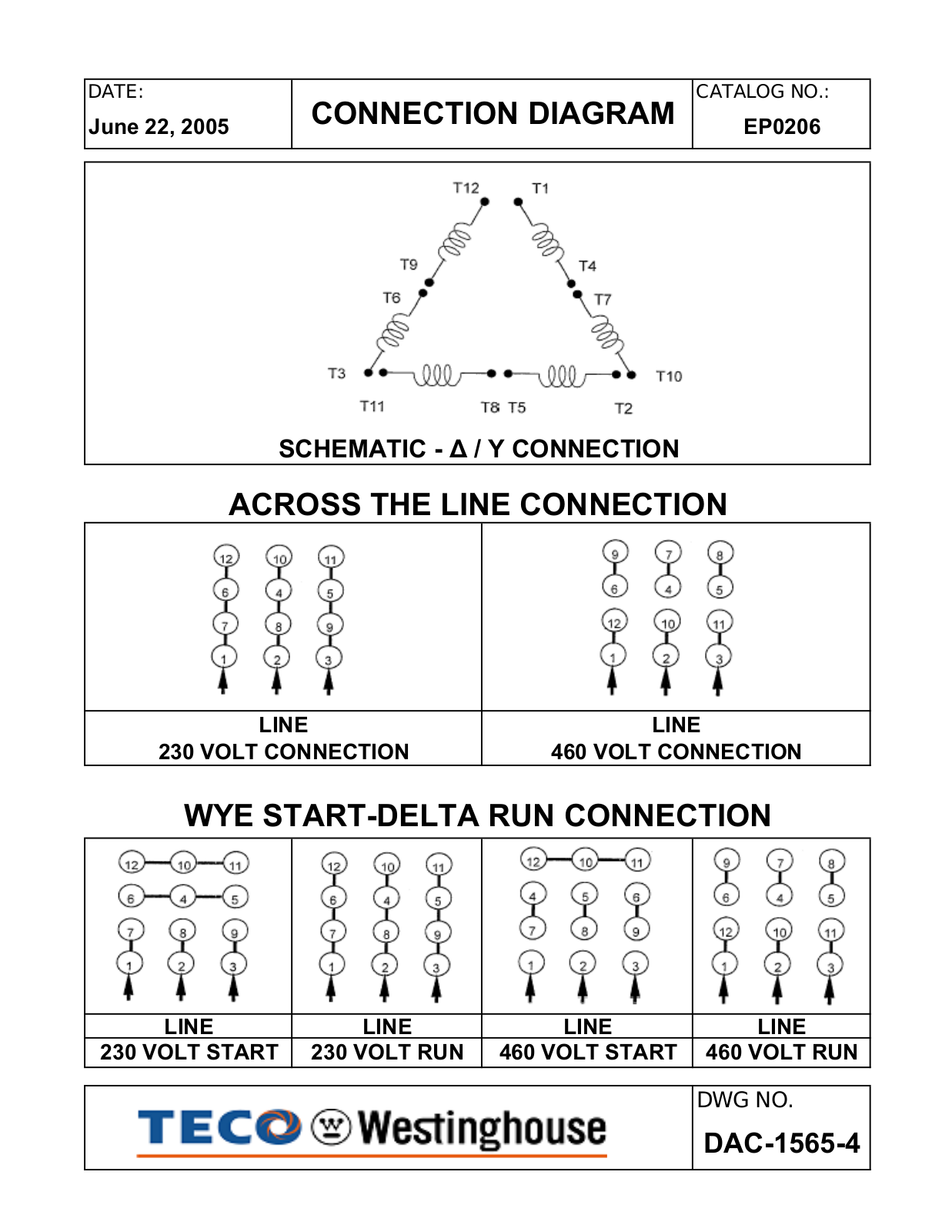 Teco EP0206 Connection Diagram