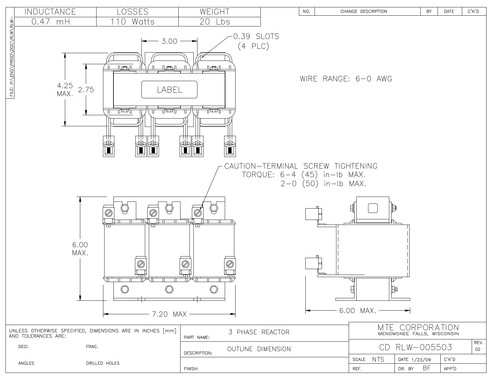 MTE RLW-005503 CAD Drawings