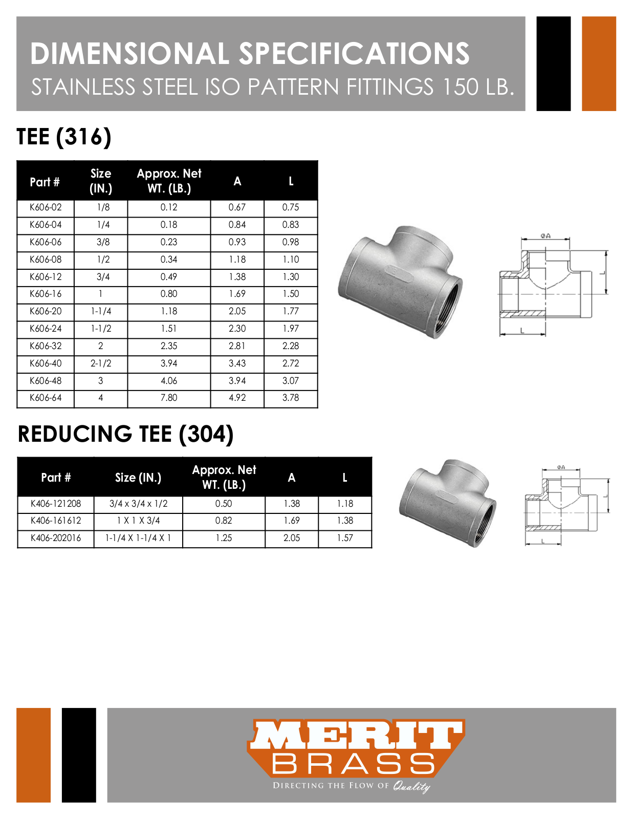 merit Brass K606-02, K606-04, K606-06, K606-08, K606-12 User Manual