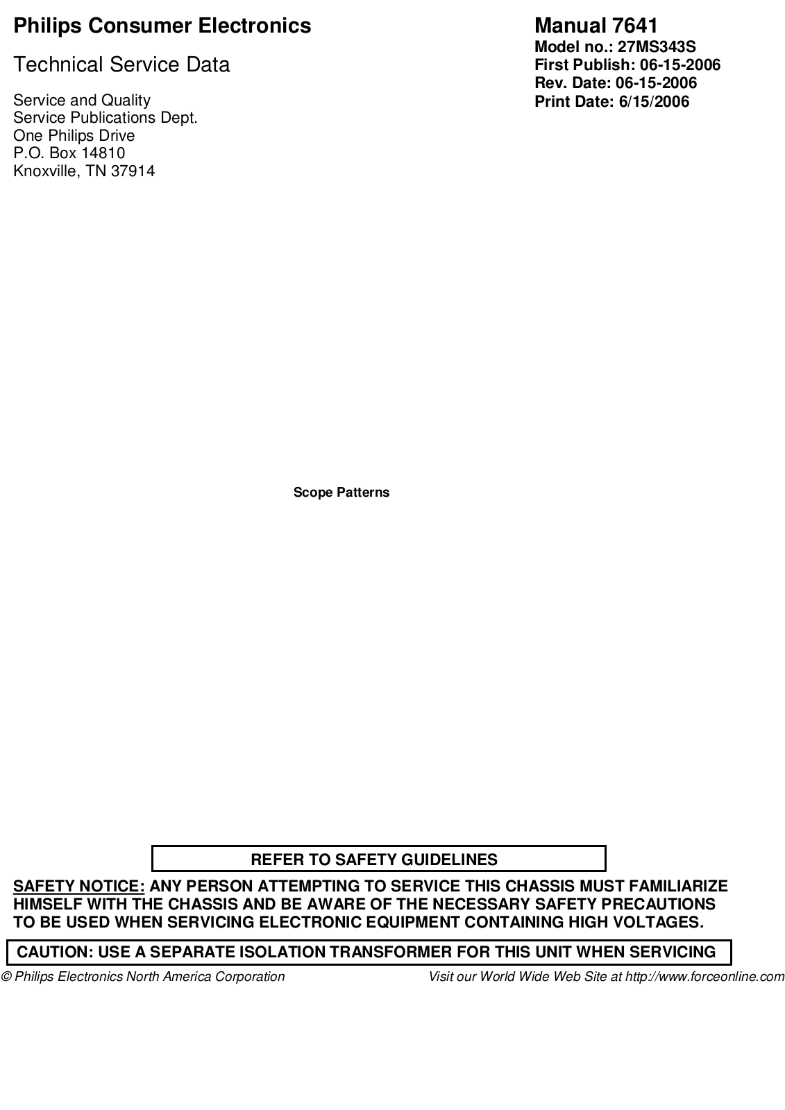 Magnavox 27MS343S Schematic