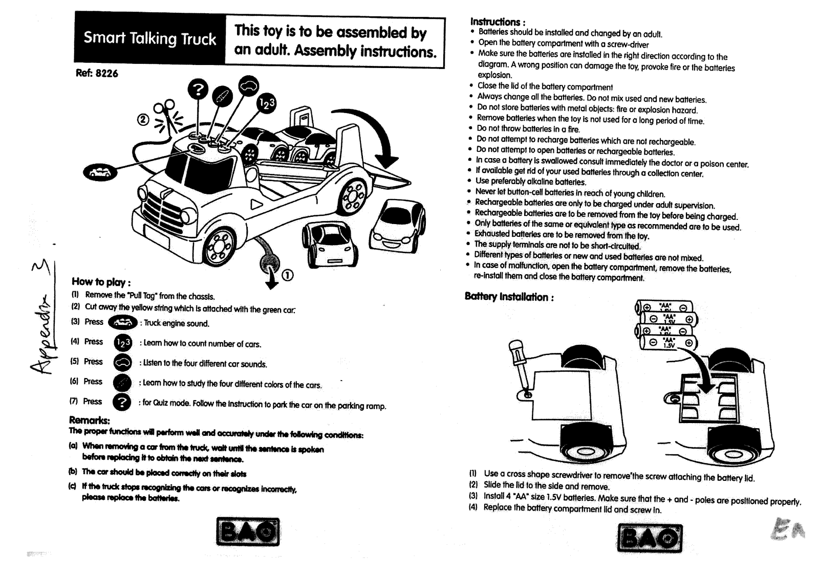 BAO 8226 User Manual