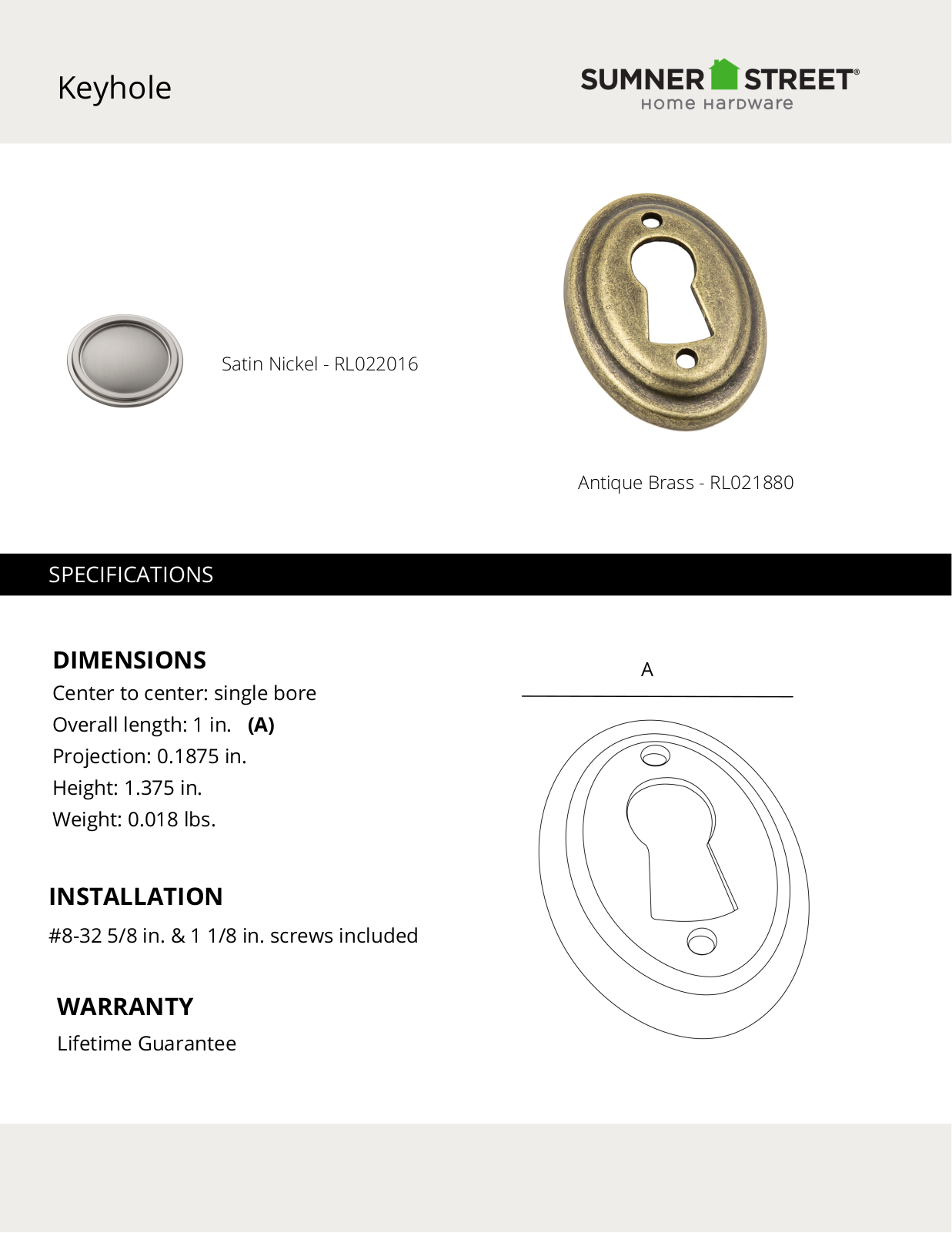 Sumner Street Home Hardware CTHD1117 Specifications - ManualMachine.com