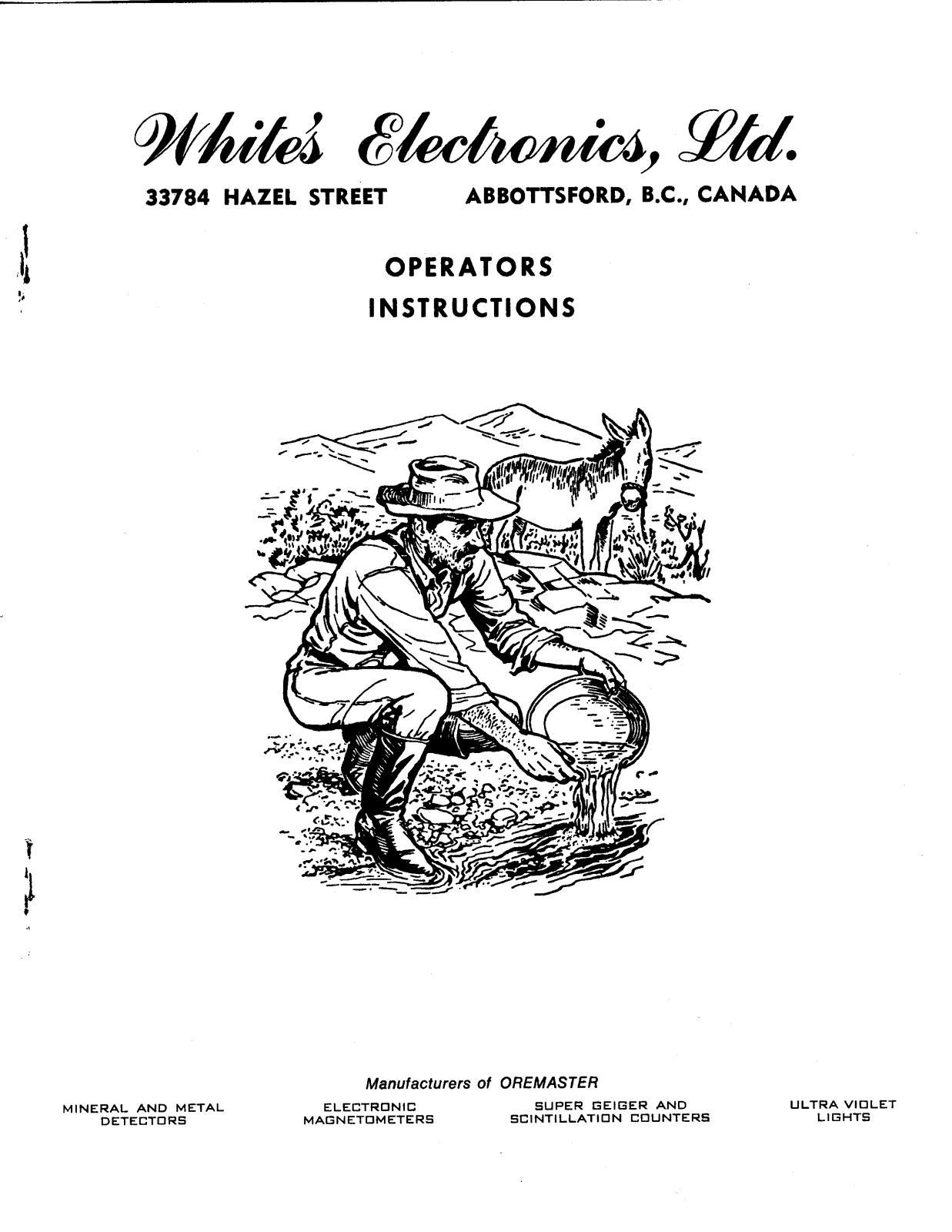 Whites 33784 Operating Instruction