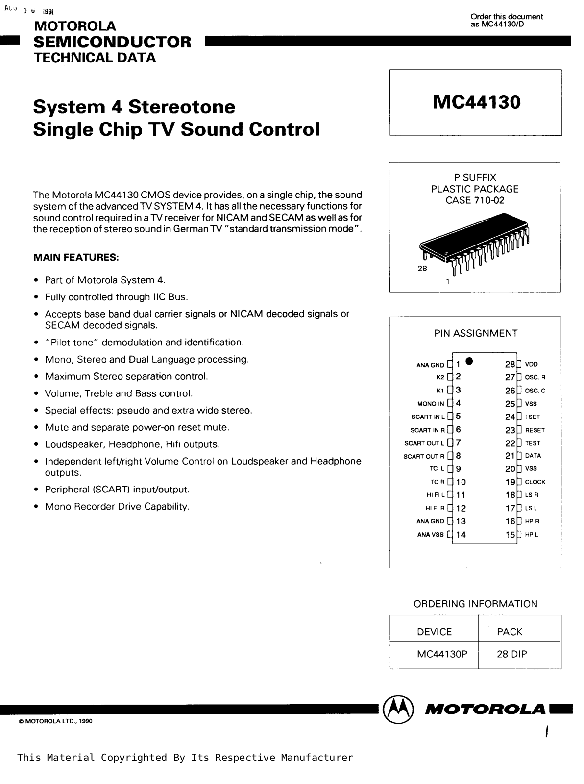 Datasheet mc44130 Datasheet - ManualMachine.com