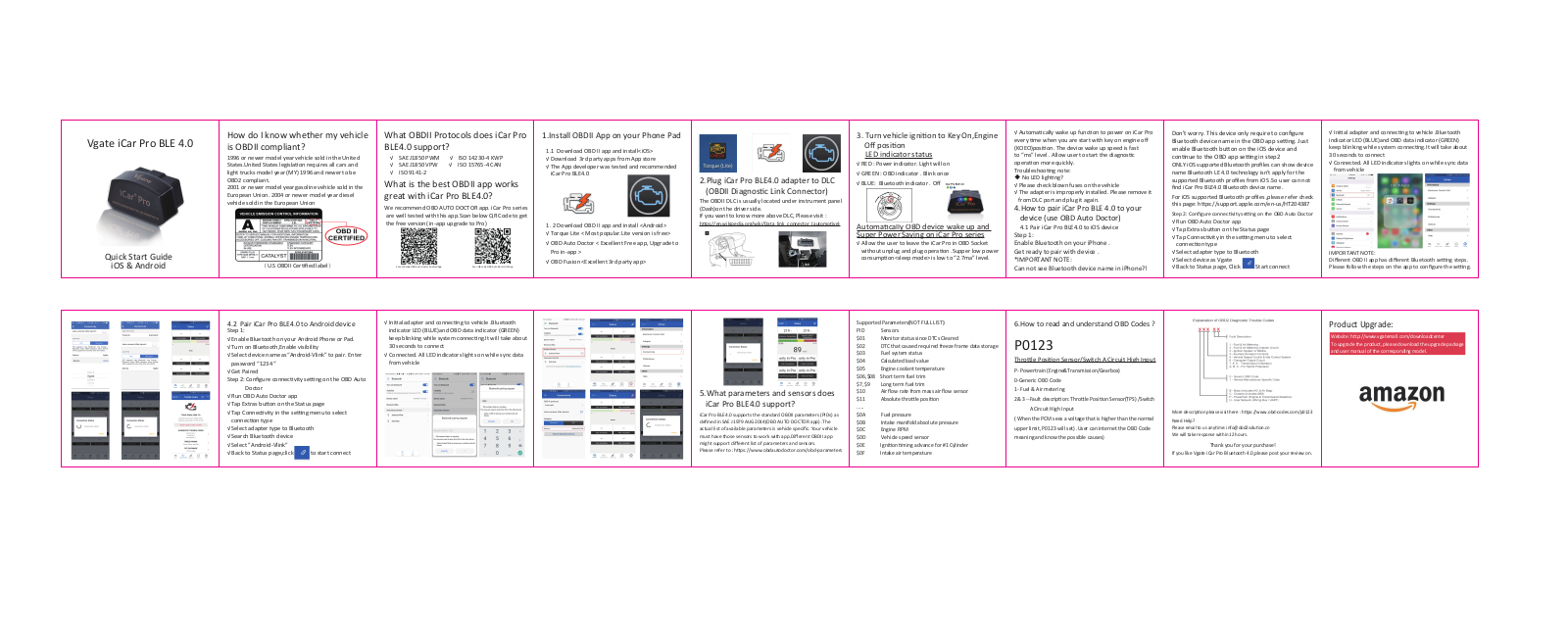 Vgate iCar Pro BLE 4.0 Quick Start Guide