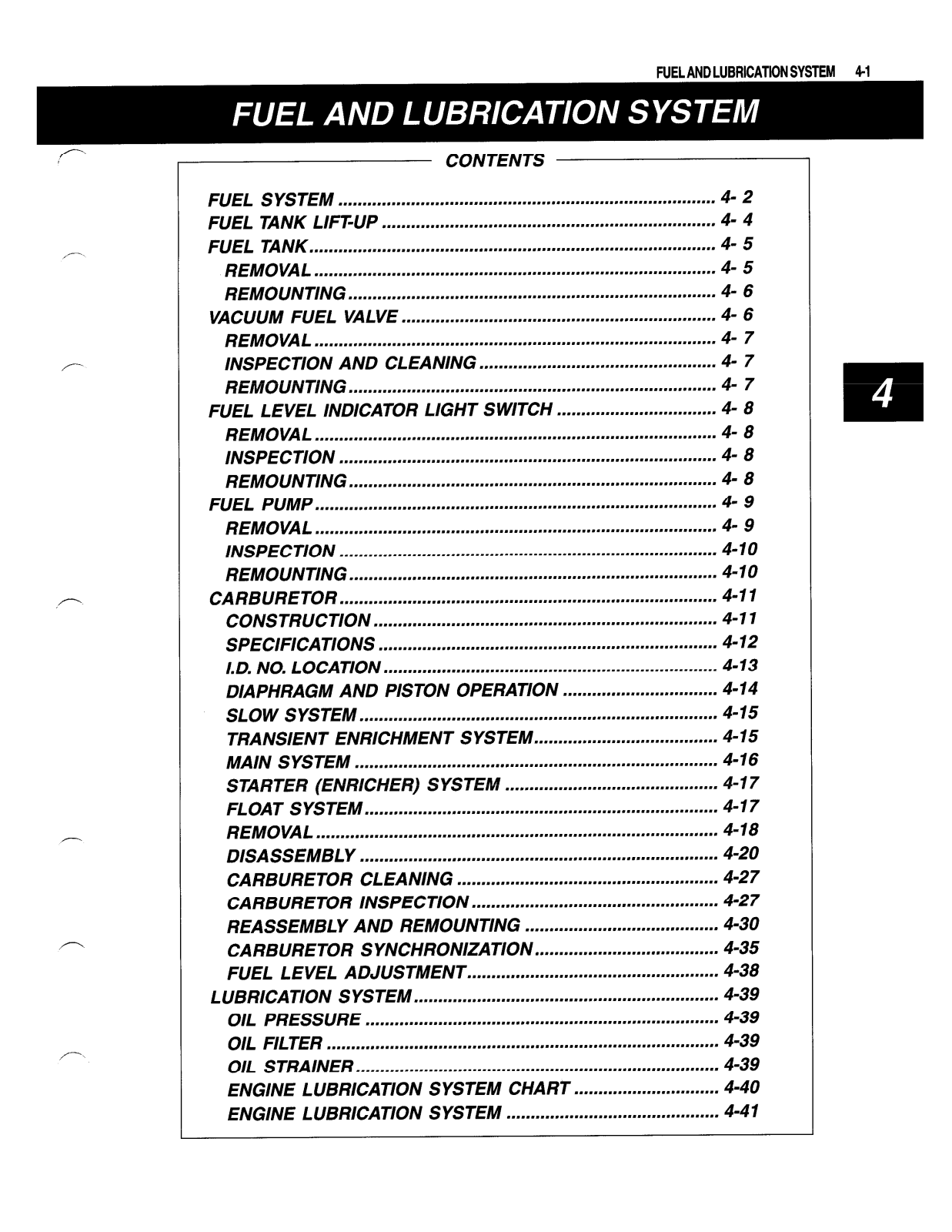 Suzuki SV650 Service Manual 4 Fuel and Lubrication System