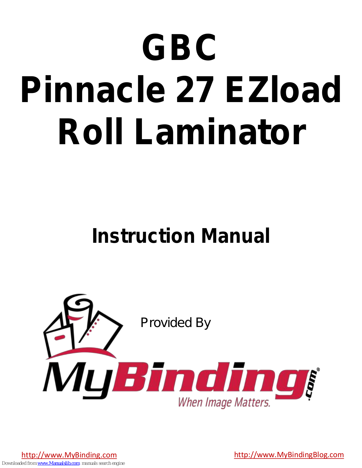 GBC Pinnacle 27 EZload Instruction Manual