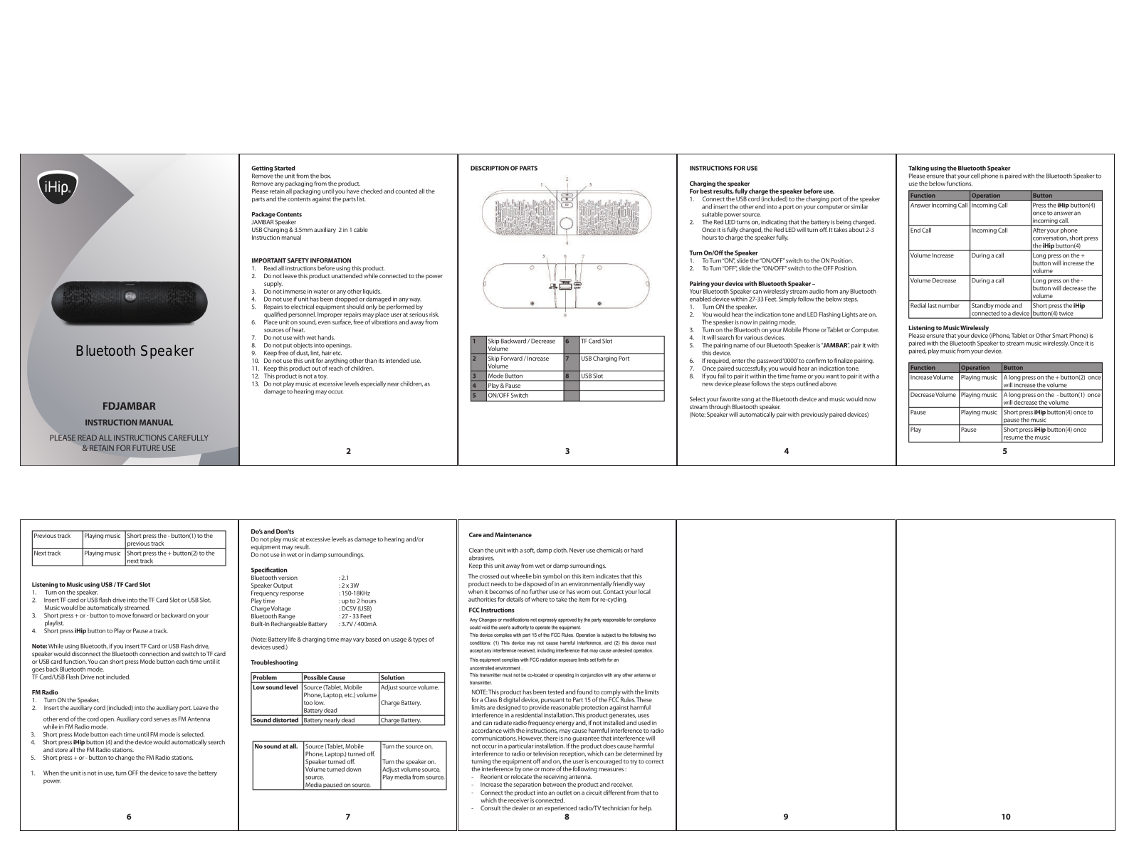 Eurosun 5B409BT Users manual