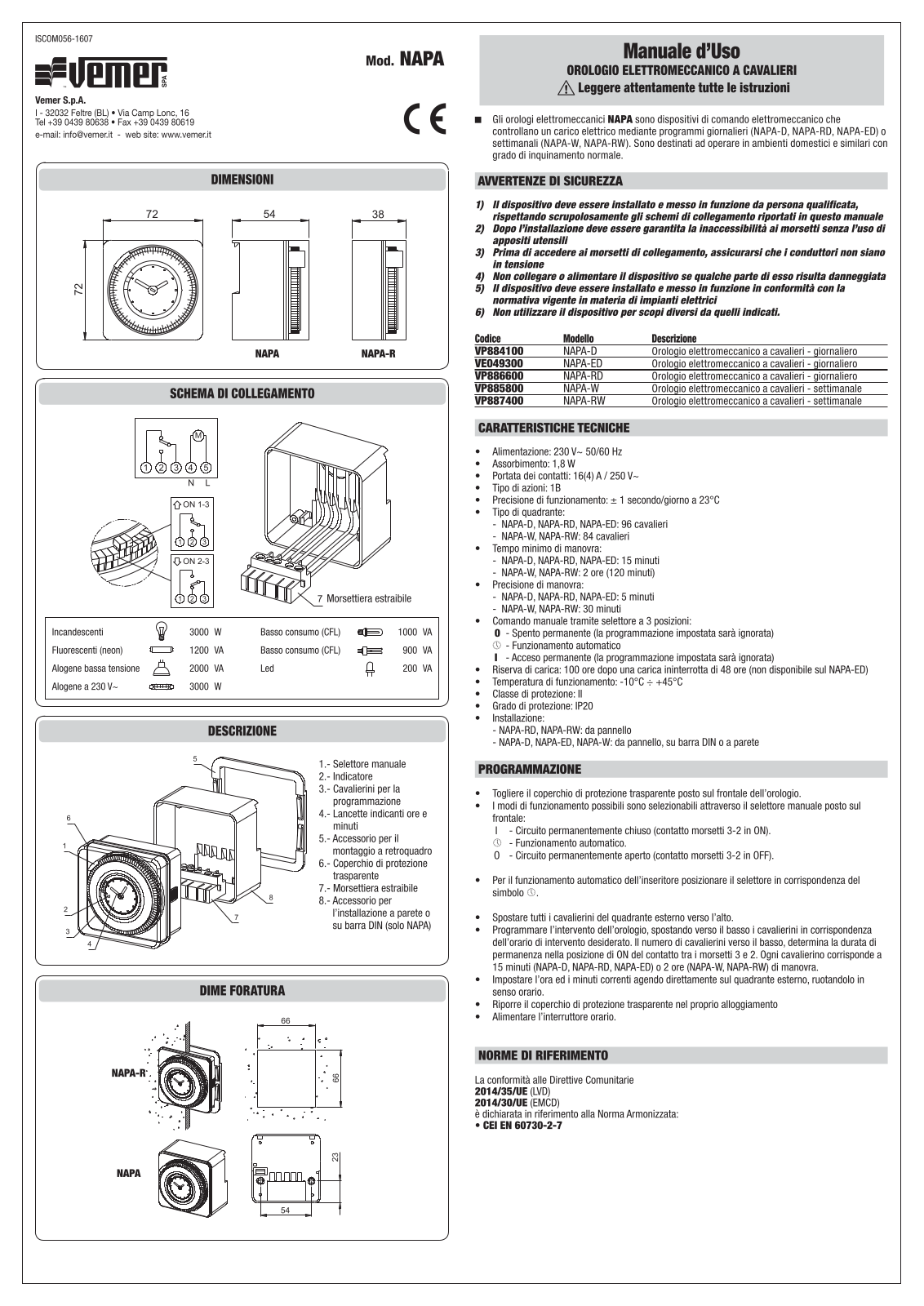 Vemer NAPA-RW User guide - ManualMachine.com