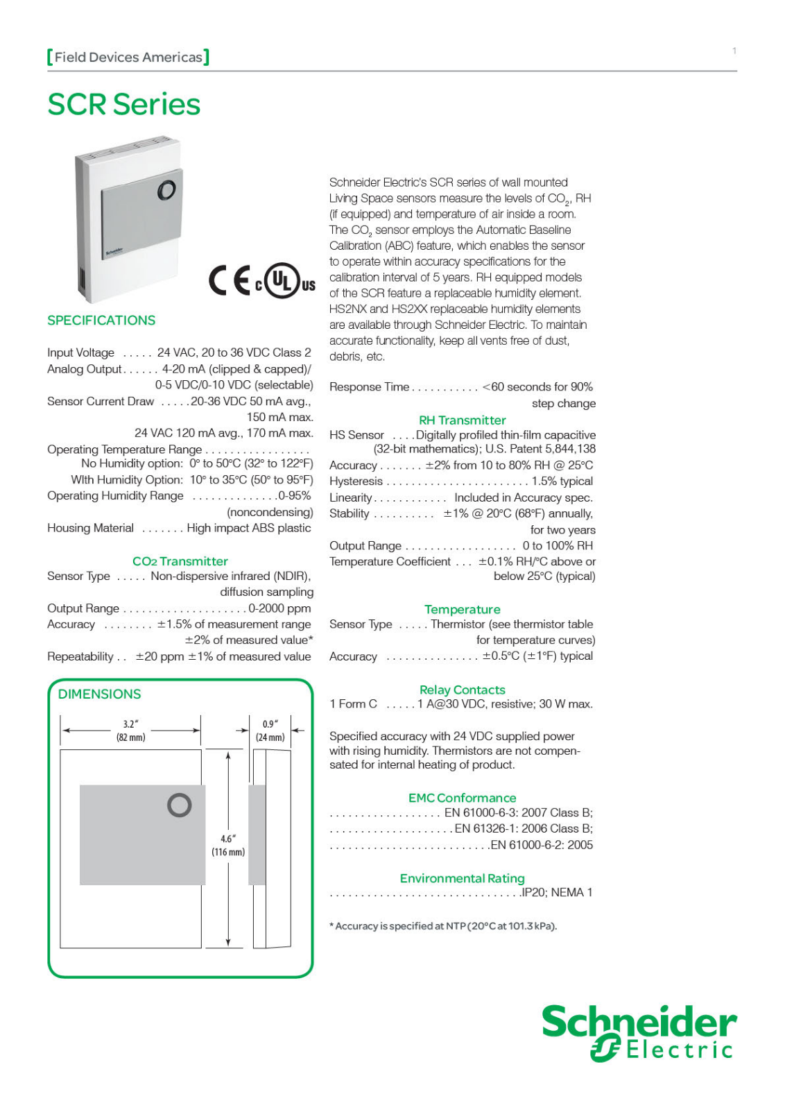 Schneider Electric SCR Series Data Sheet