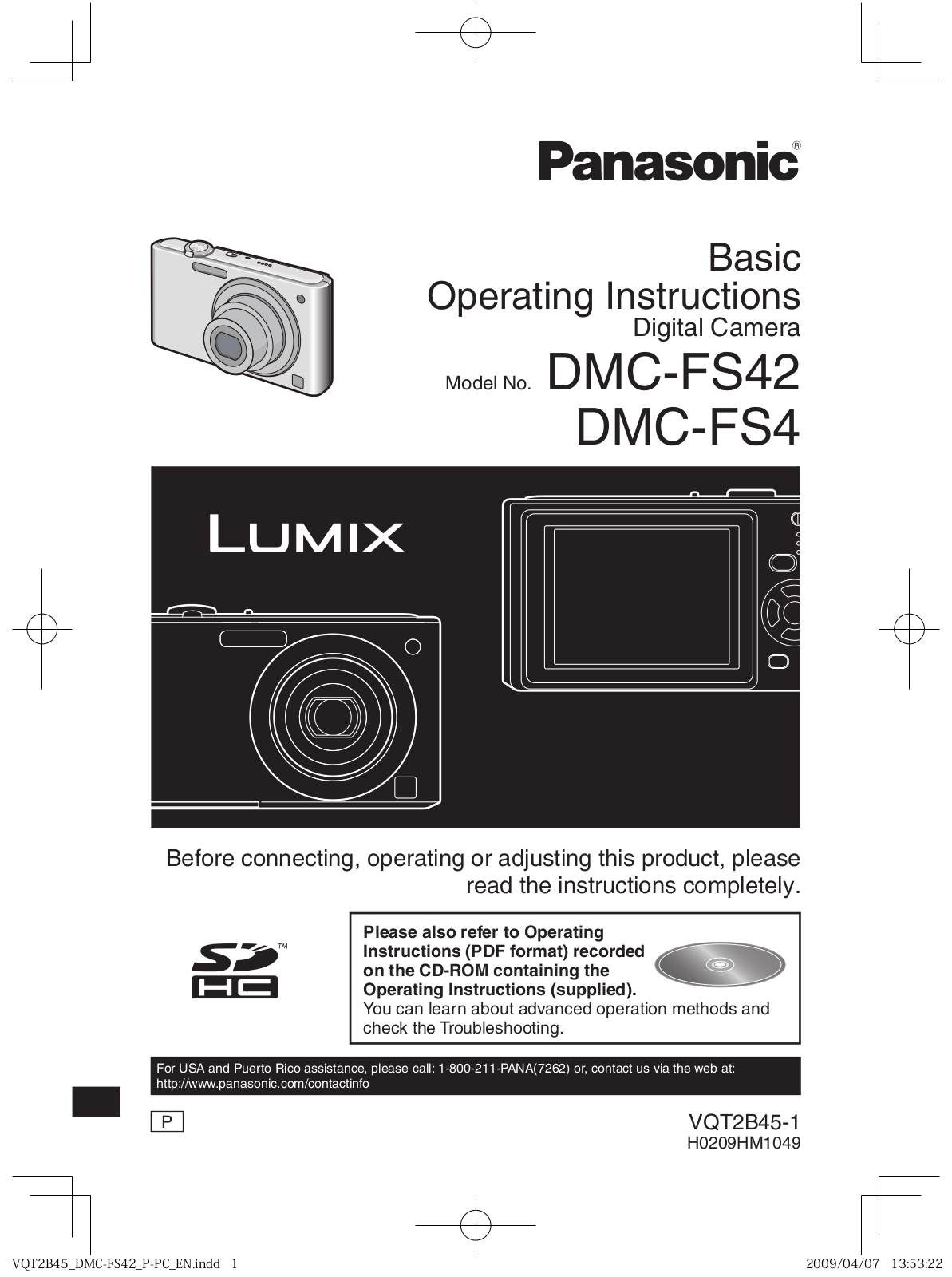 Panasonic DMC-FS4, DMC-FS42 Operating Instruction