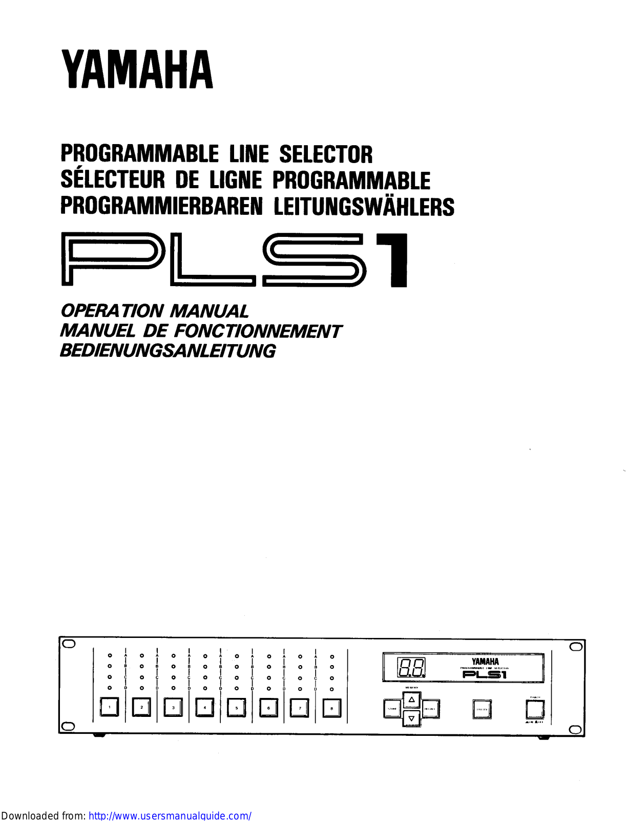 Yamaha Audio PLS1 User Manual