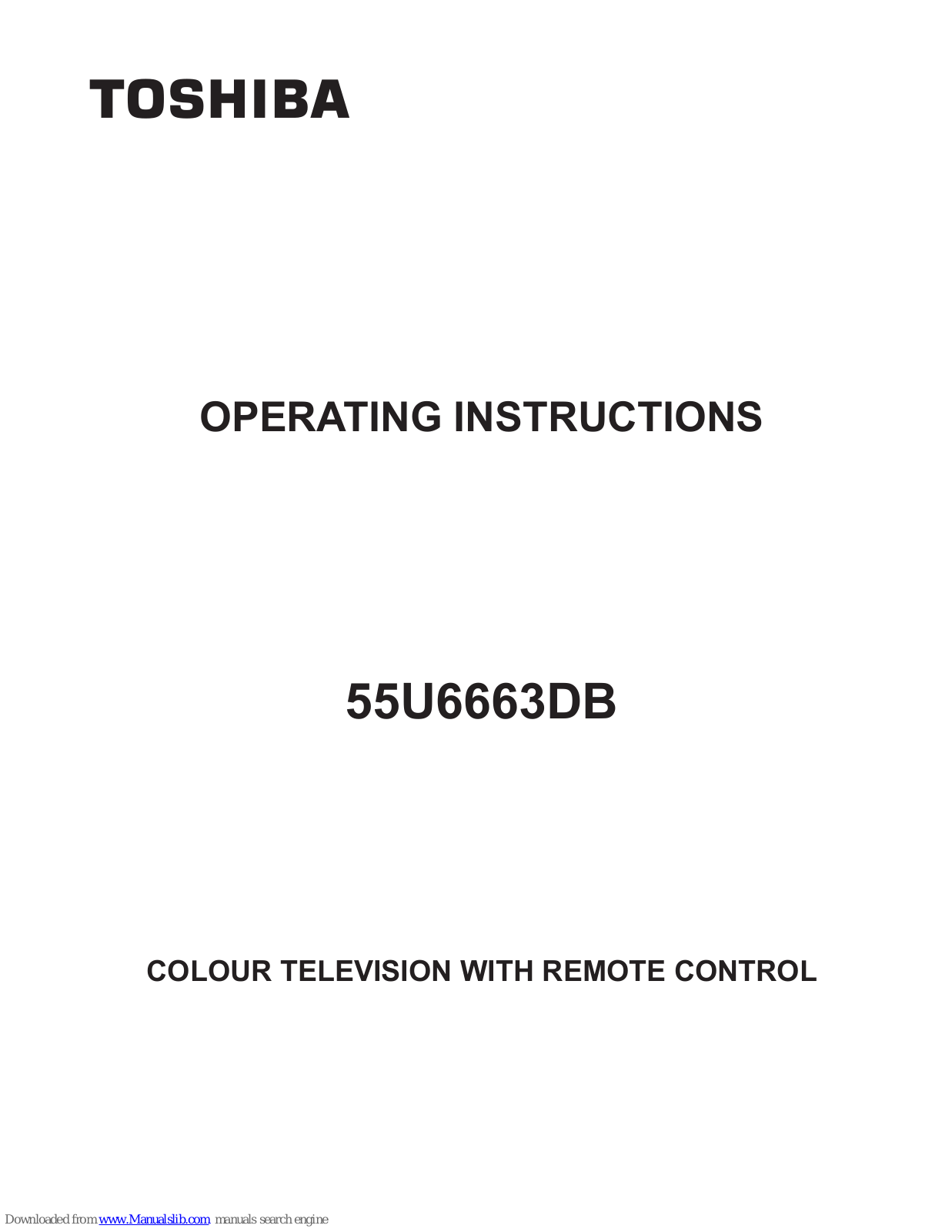 Toshiba 55U6663DB Operating Instructions Manual