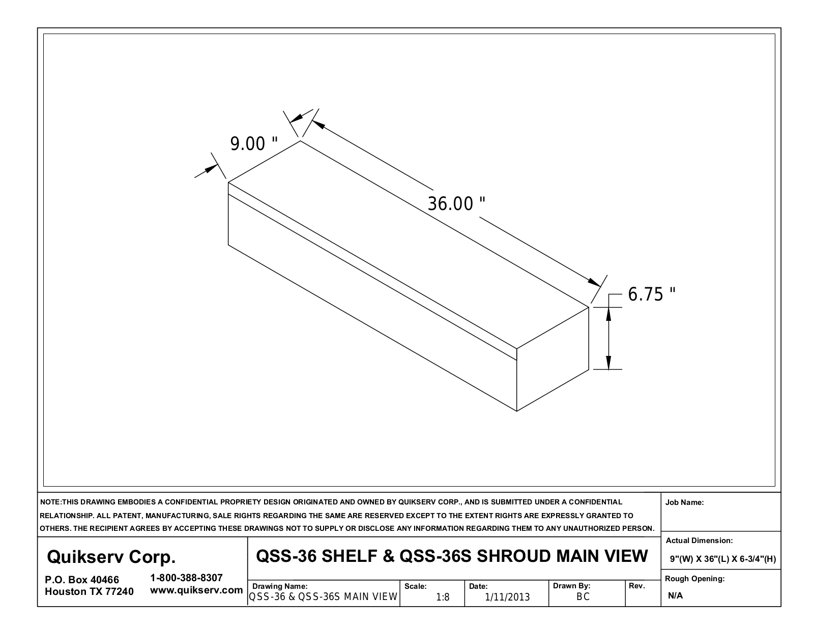 Quikserv QSS-36S User Manual