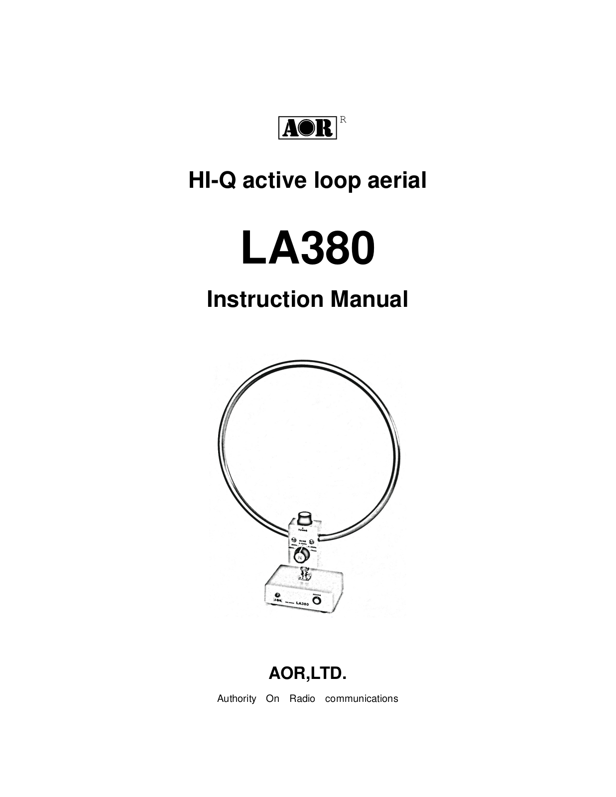 AOR LA380 Instruction Manual