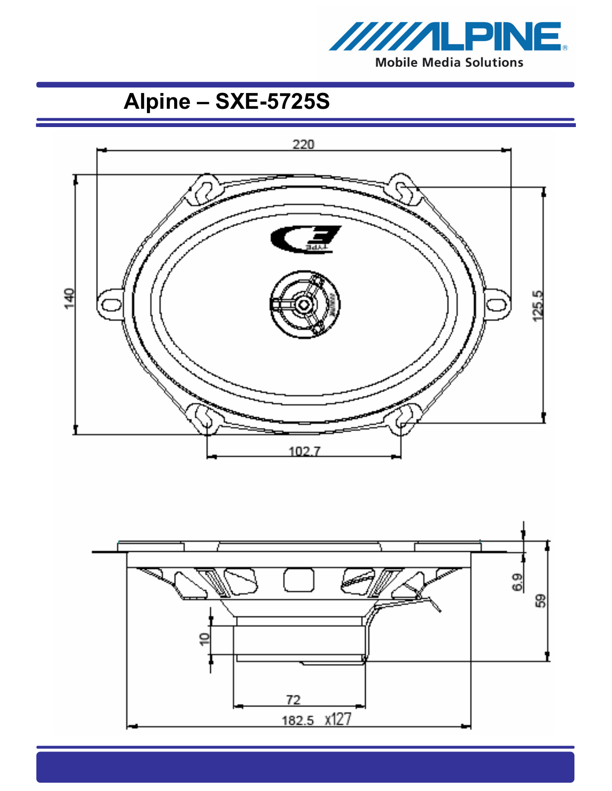 Alpine SXE-5725S User Manual