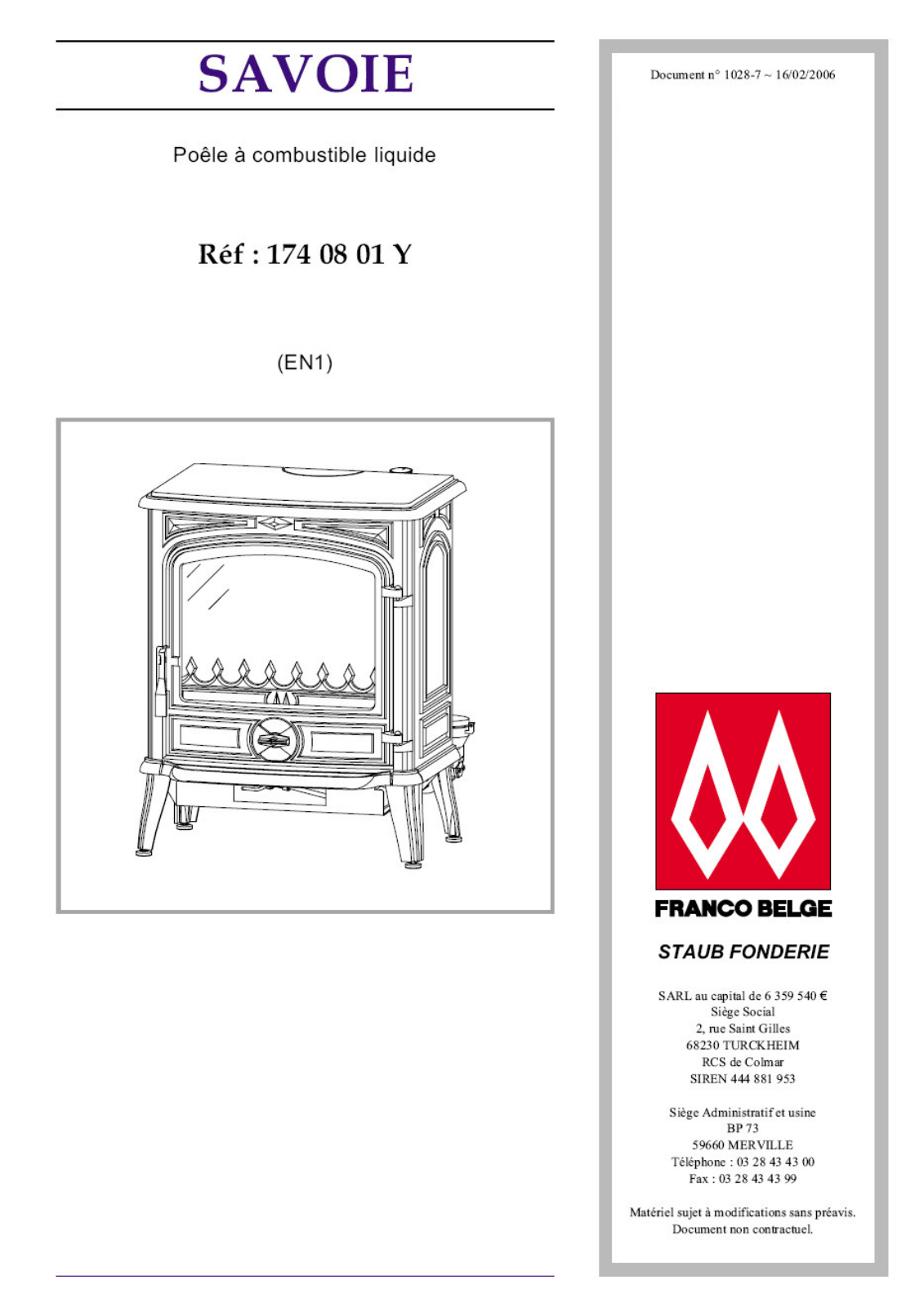 STAUB SAVOIE 174 08 01 User Manual