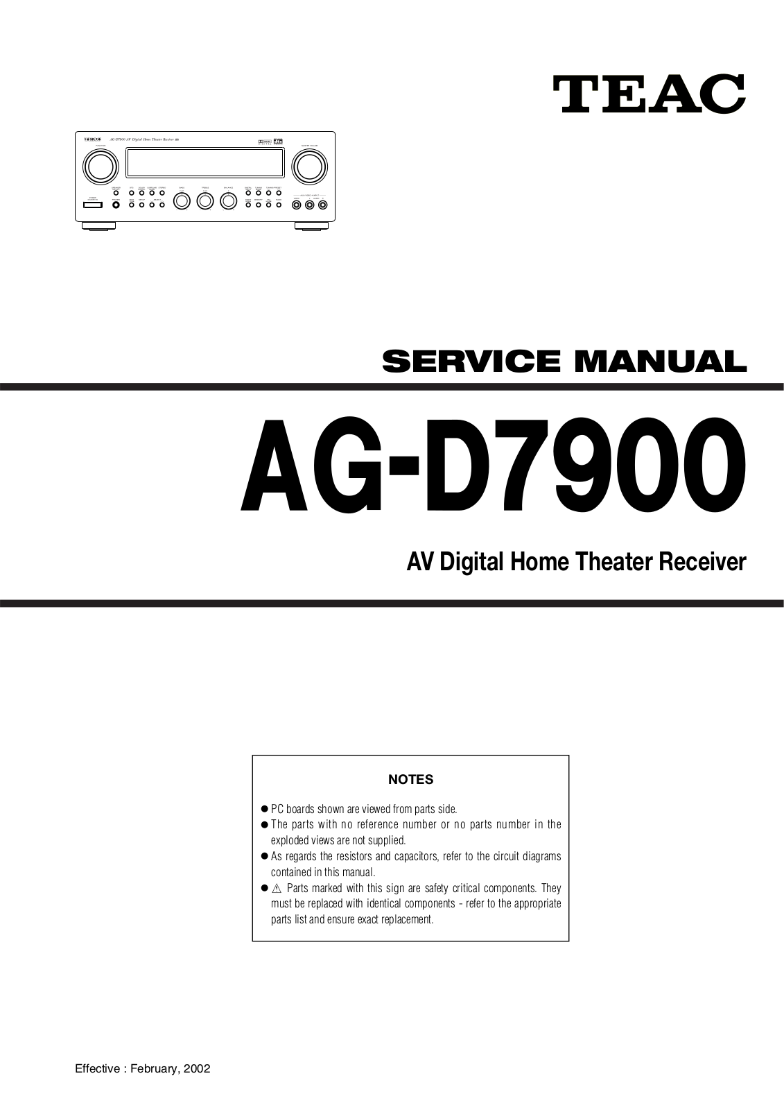 TEAC AGD-7900 Service manual