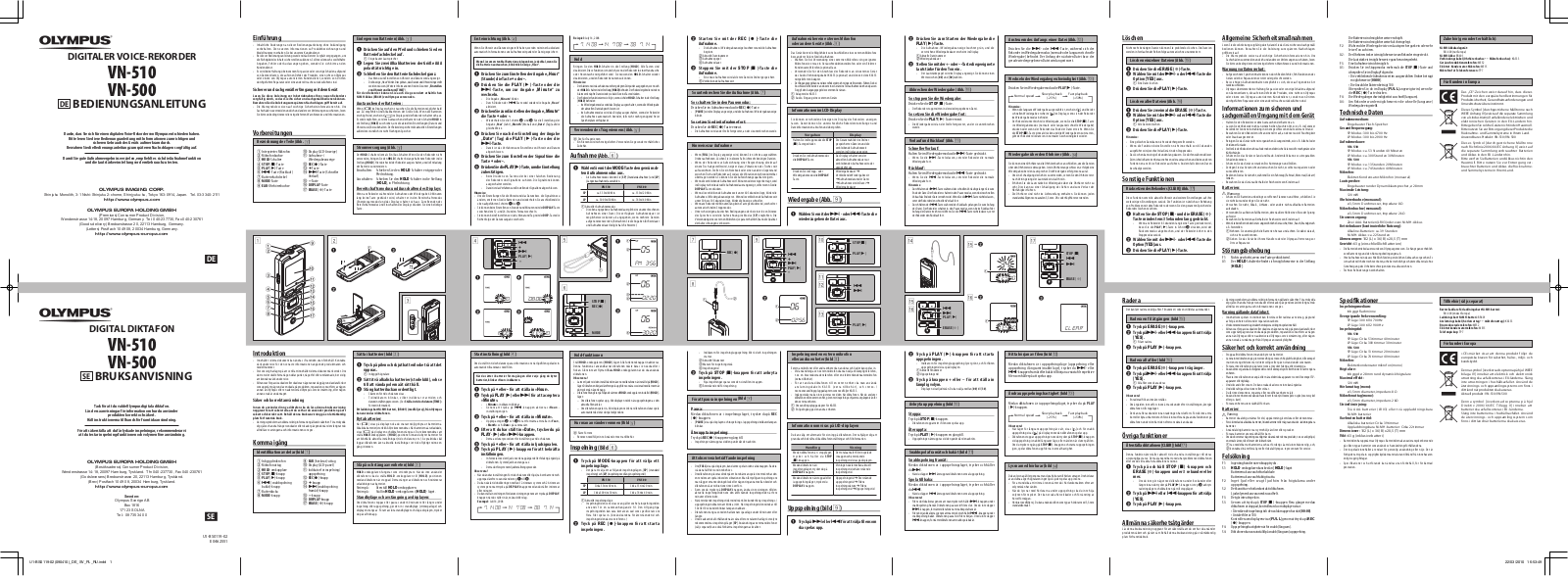 Olympus VN-500 User Manual