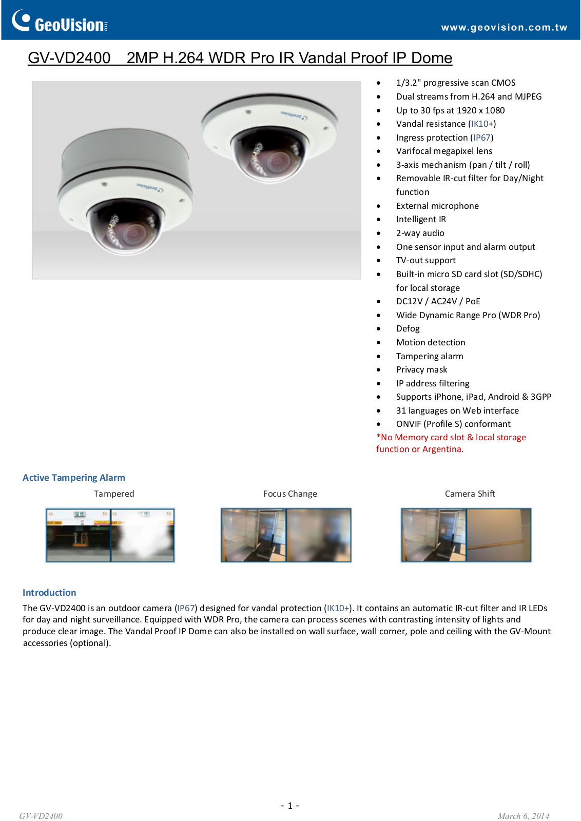 GeoVision VD2400 User Manual