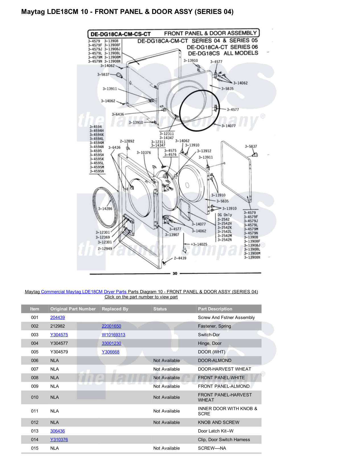 Maytag LDE18CM Parts Diagram