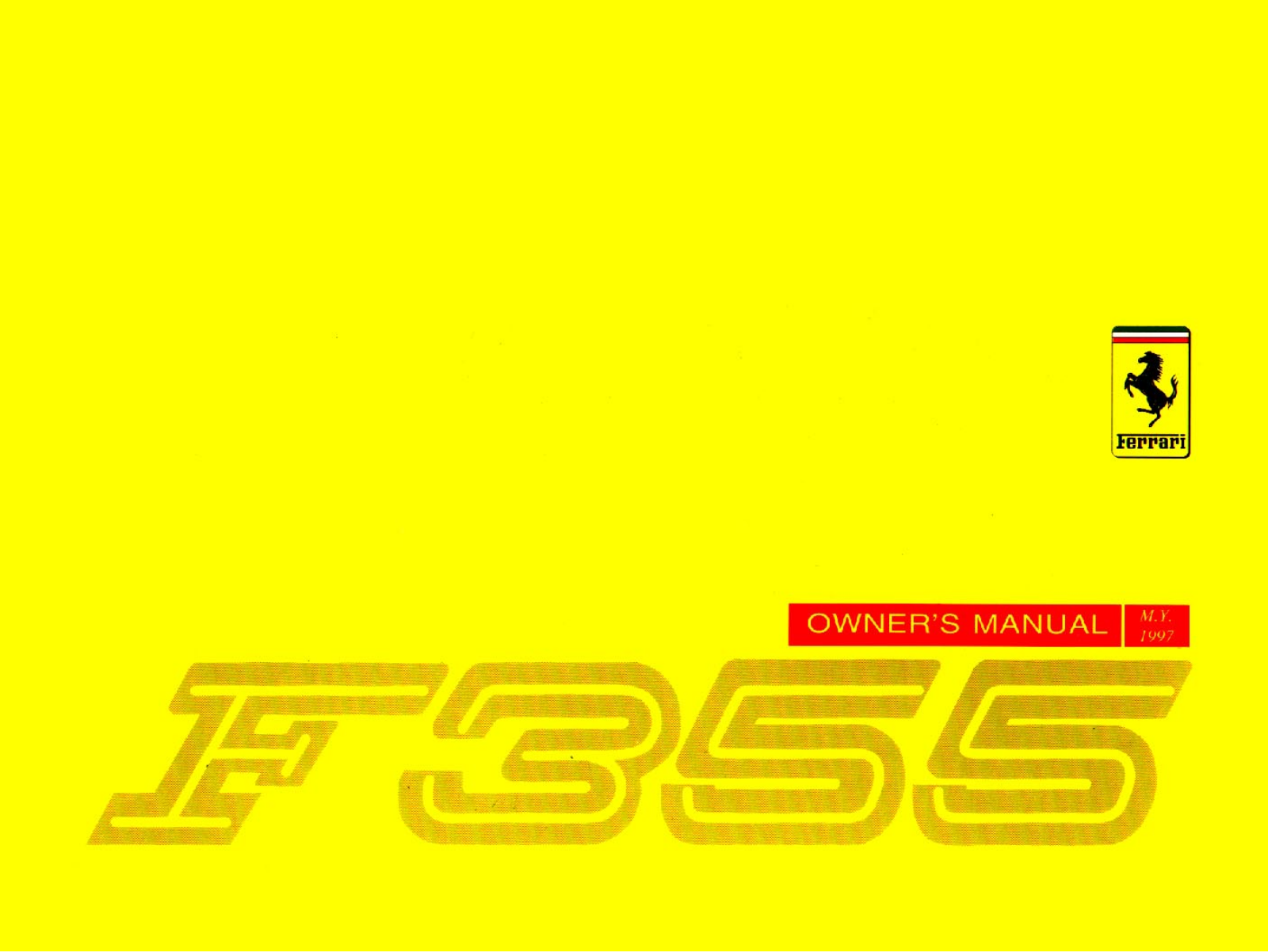 Ferrari F355 1997 User Manual