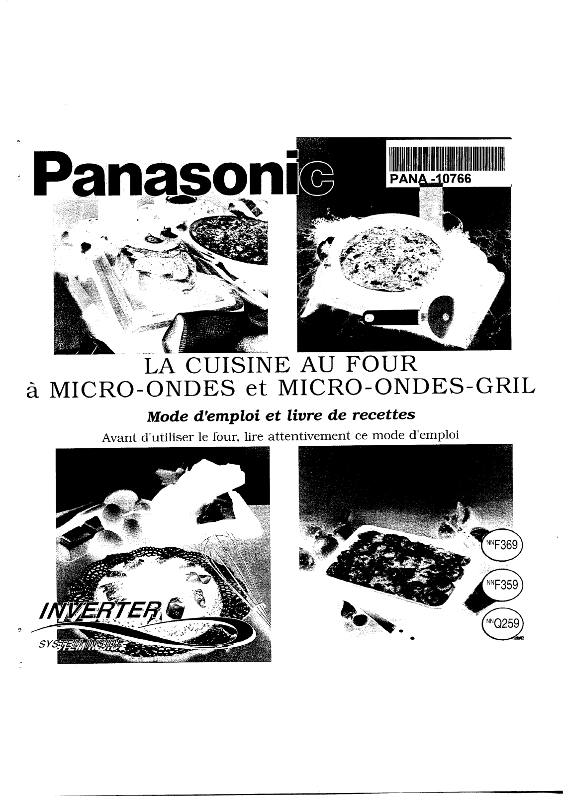 PANASONIC NNF369WB, NNF359WB, NNF369BB, NNQ259W User Manual