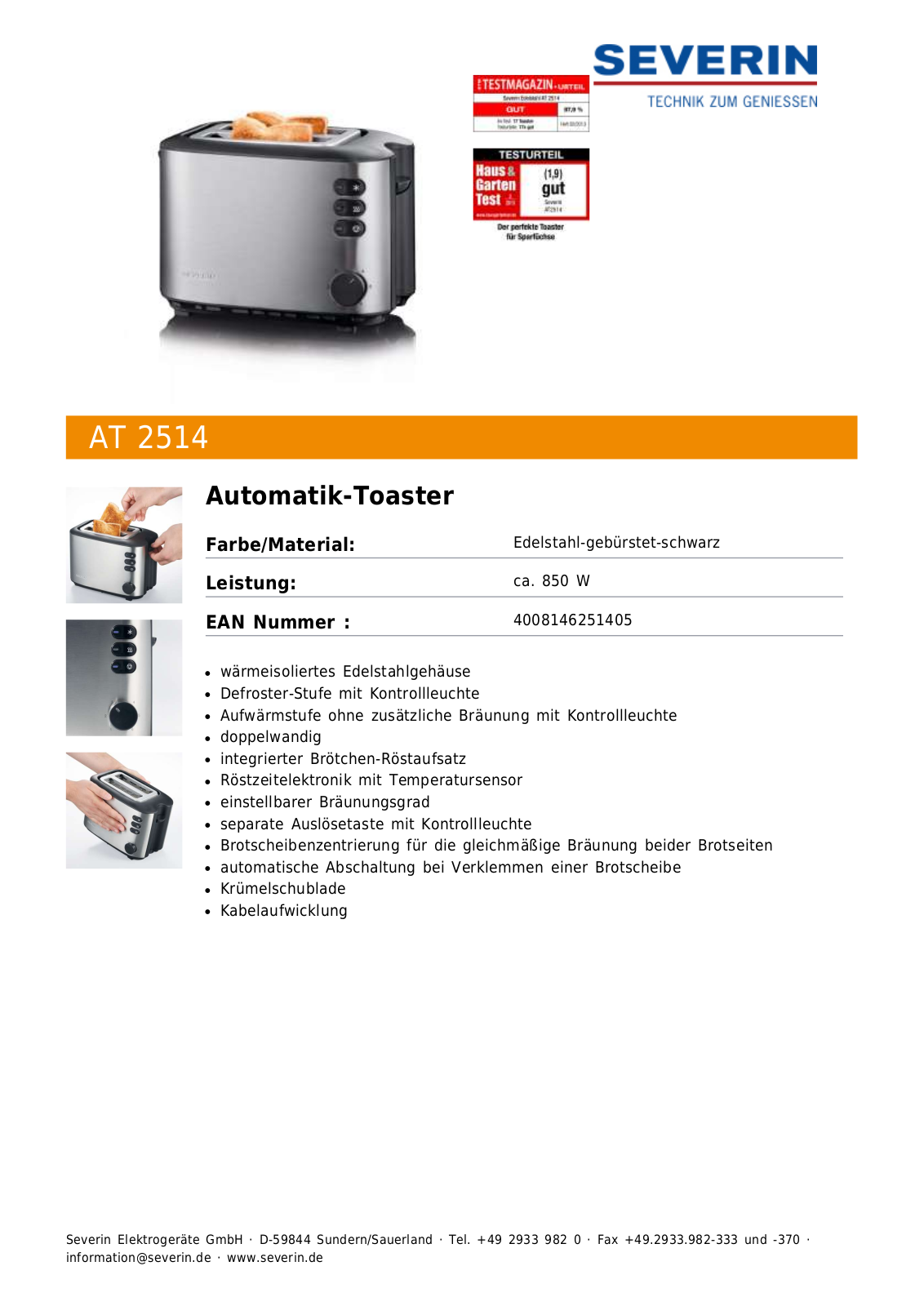 Severin AT 2514 User Manual - ManualMachine.com