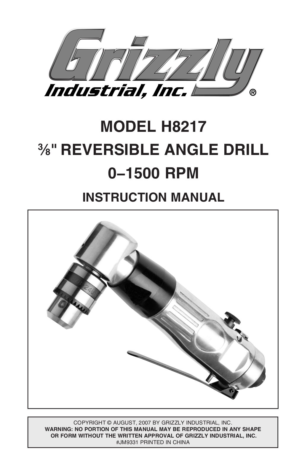 Grizzly H8217 User Manual