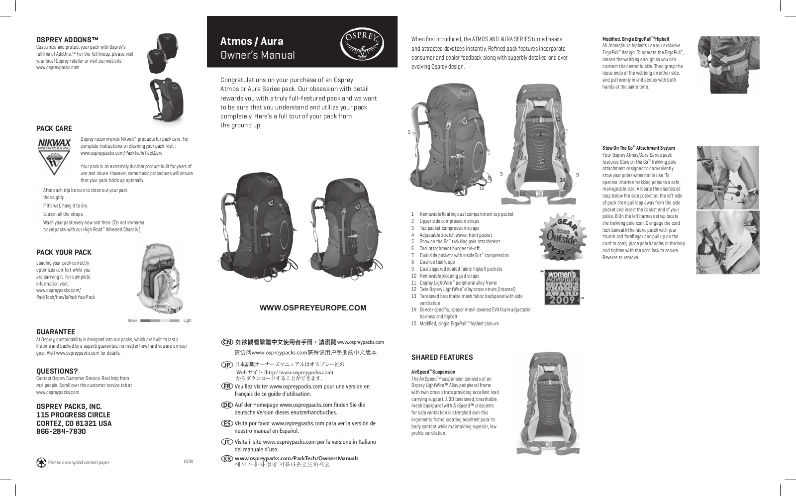Osprey AURA 50 User Manual - ManualMachine.com