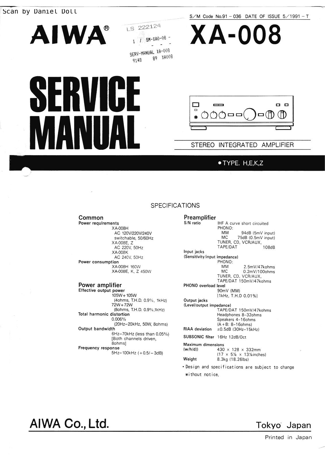 Aiwa XA-008 Service Manual