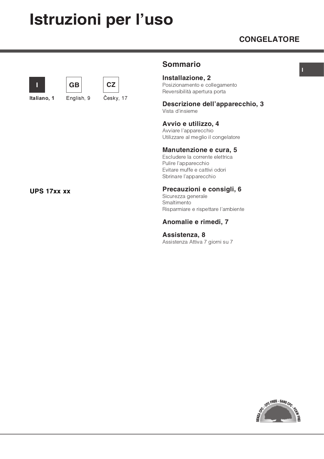 Hotpoint UPS 172A User Manual