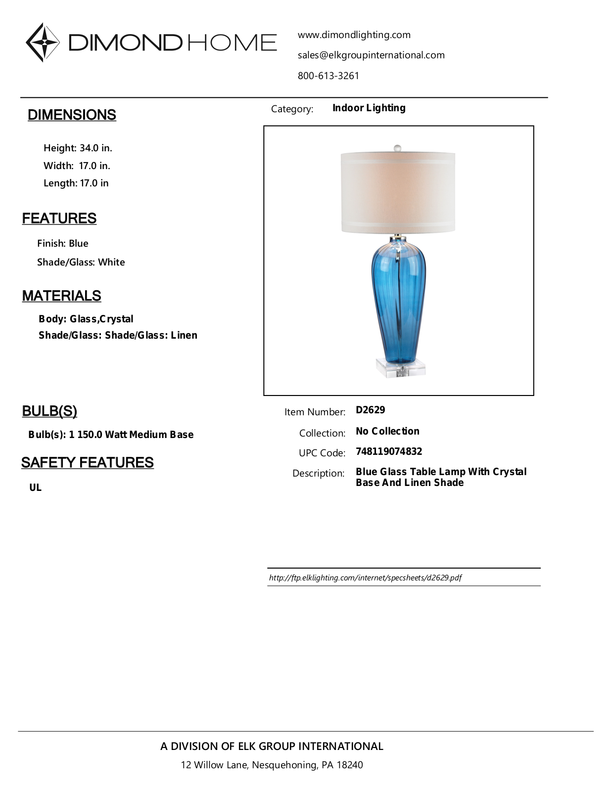 ELK Home D2629 User Manual