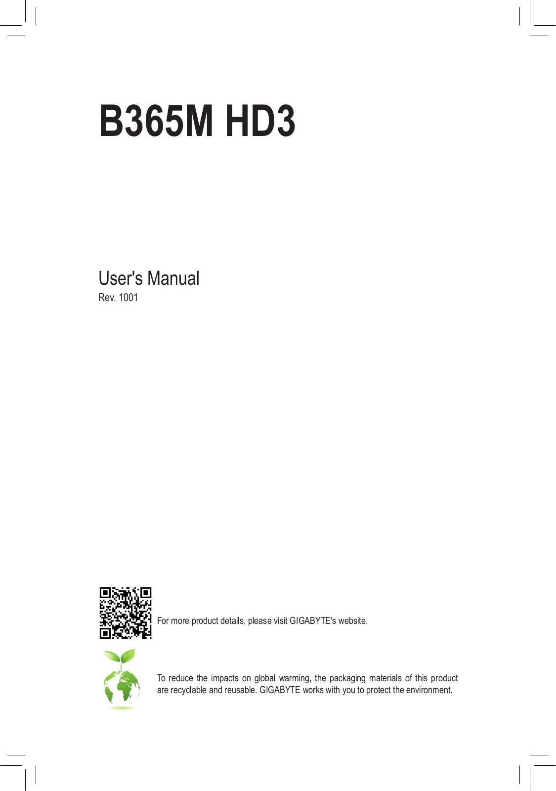 GIGABYTE B365M HD3 User manual