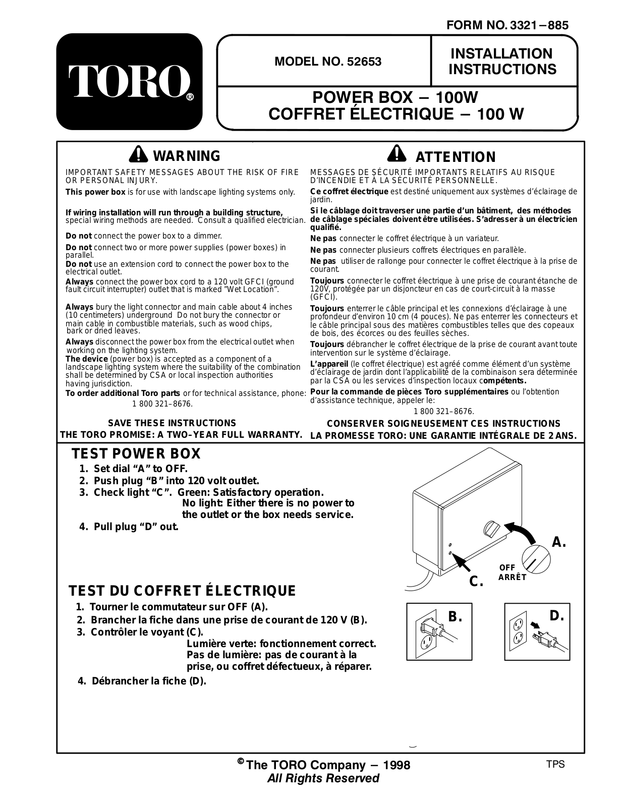 Toro 52653 Installation Instructions