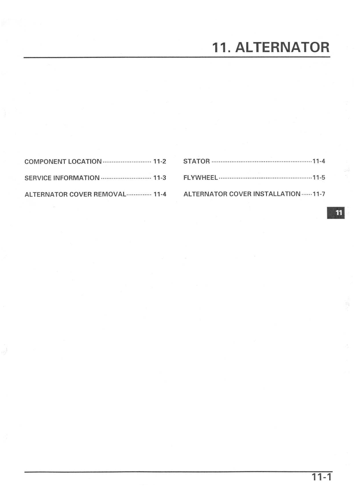 Honda CBR600RR '03 Service Manual Chapter 11 - Alternator