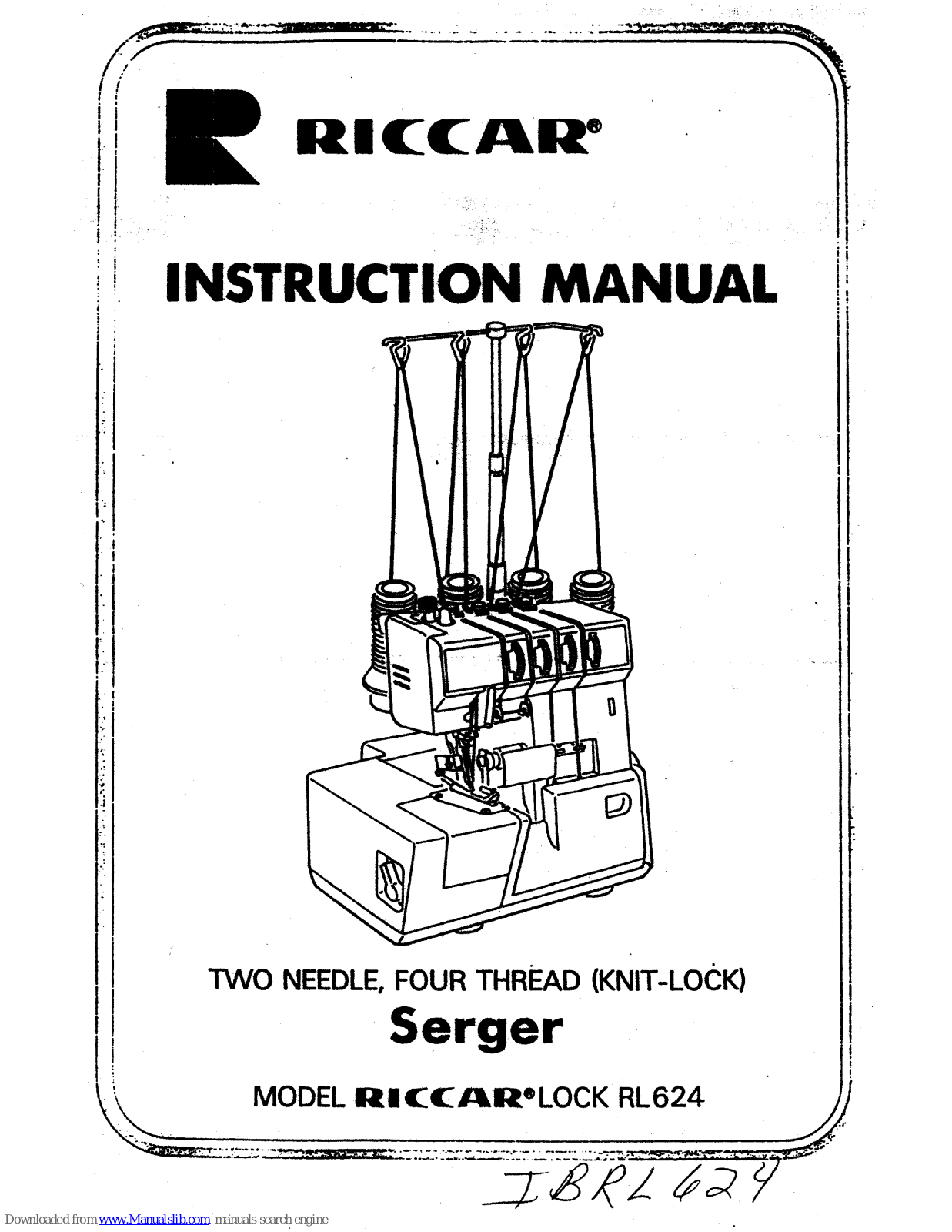 Riccar SERGER RL624, Lock RL624 User Manual