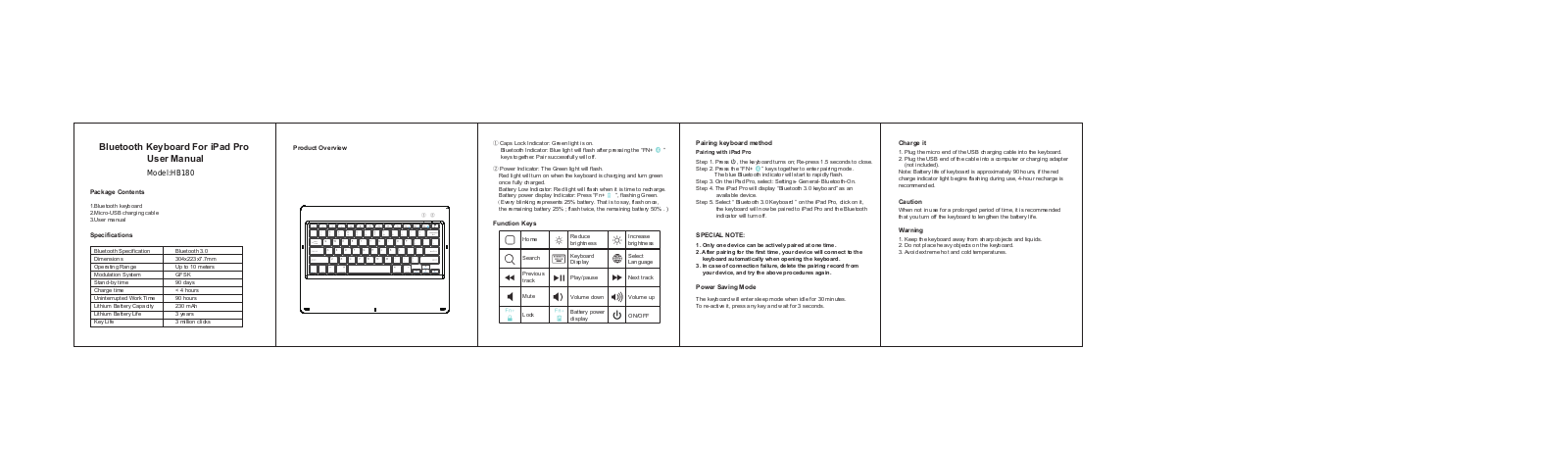 Hastech HB180 Users Manual