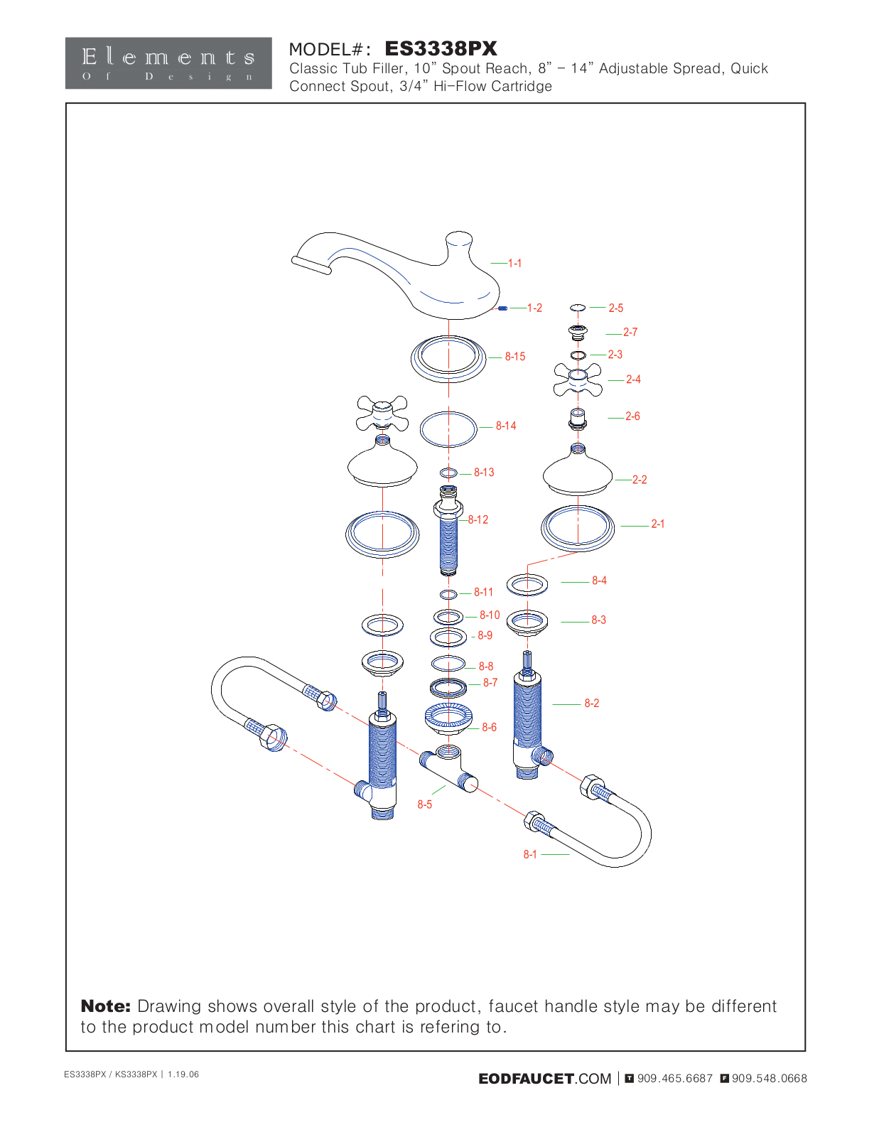 Elements of Design EDE1250 Service Parts - ManualMachine.com