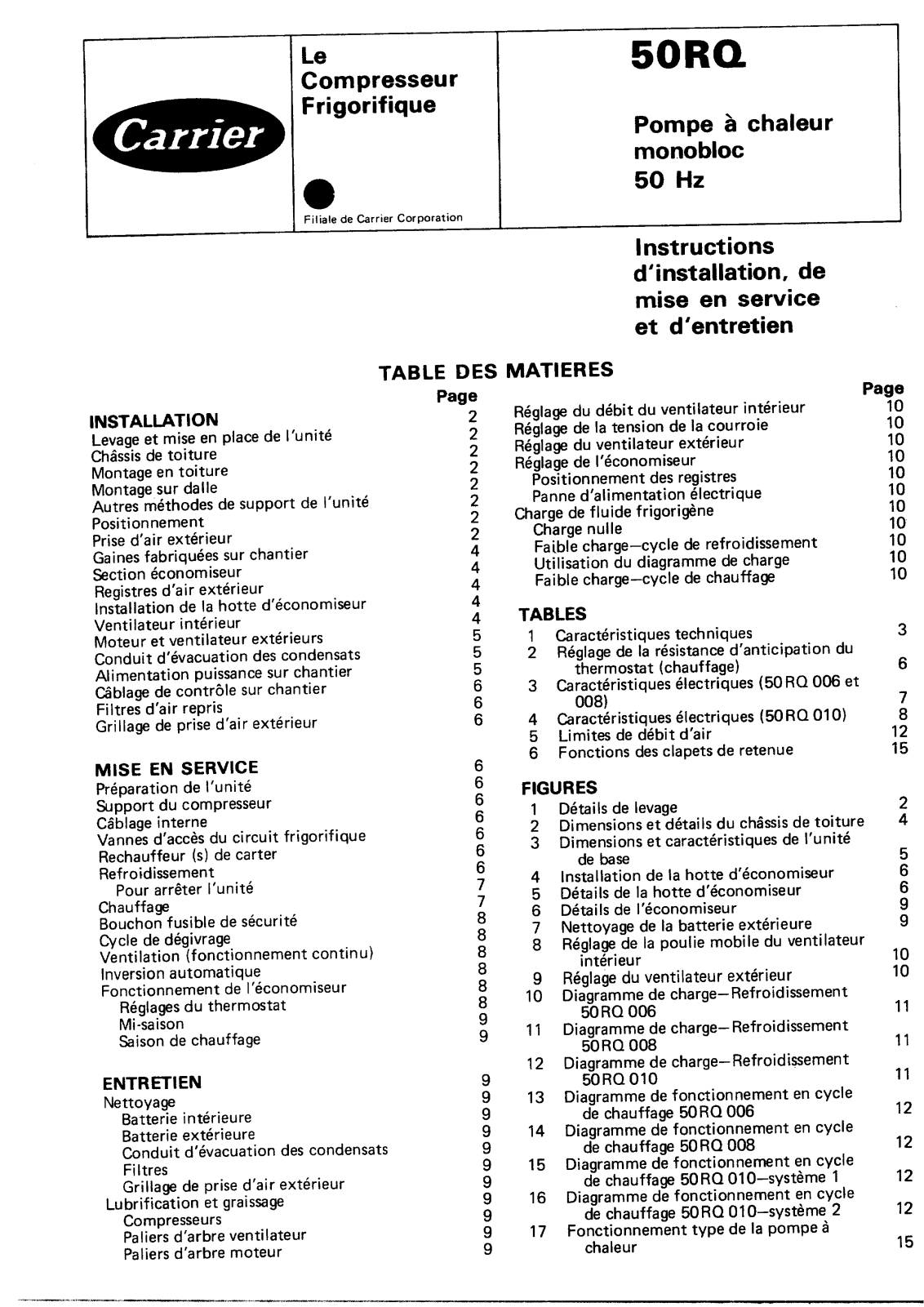 Carrier 50RQIOM User Manual