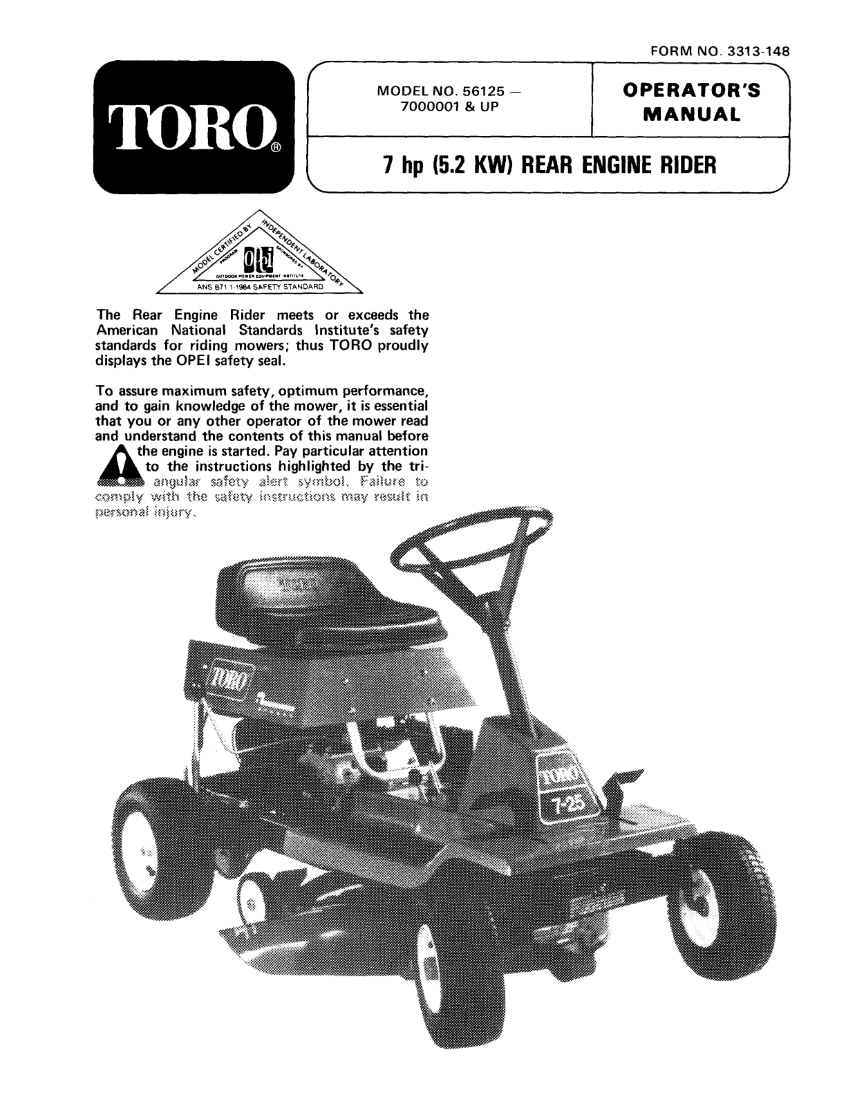 Toro 56125 Operator's Manual