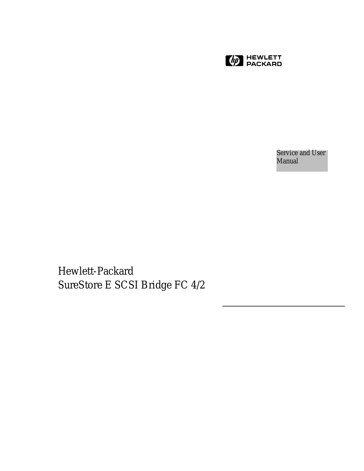 HP SURESTORE SCSI-FC User Manual