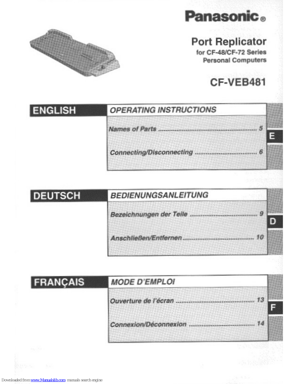 Panasonic CF-VEB481W Operating Instructions Manual